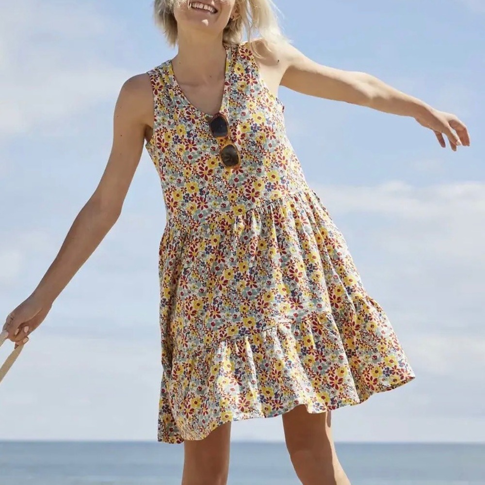 Toad&Co Marley Tiered Tank Dress, Multicolor Liberty Floral Print Sz S